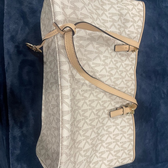 Michael Kors Cream and Tan Logo Tote - Picture 4 of 4